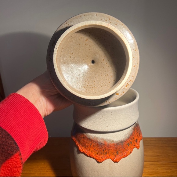 Vintage 1970s Laurentian Lava Drip Glaze Canister Large Jar Brutalist Pottery - Picture 9 of 15